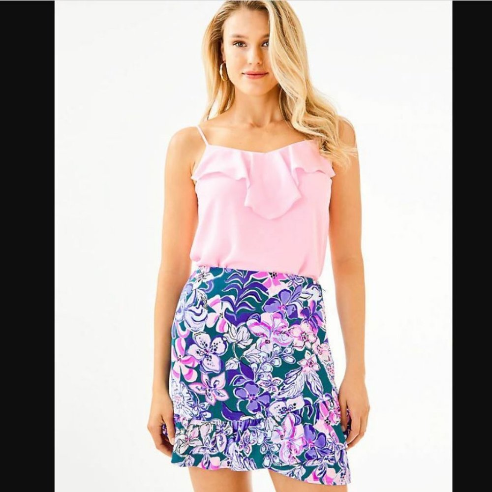 NWOT Lilly Pulitzer Ruffle Skirt in Tanzanian Teal